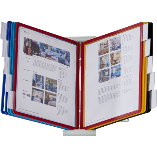 DURABLE Desktop Reference System, 10 Double-Sided Panels, Letter-Size, Assorted Colors, INSTAVIEW Design (561200)