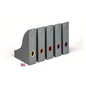 DURABLE VARICOLOR Magazine File Holder, Color Coded Organizer, GRAY/MULTICOLOR - 5 PK