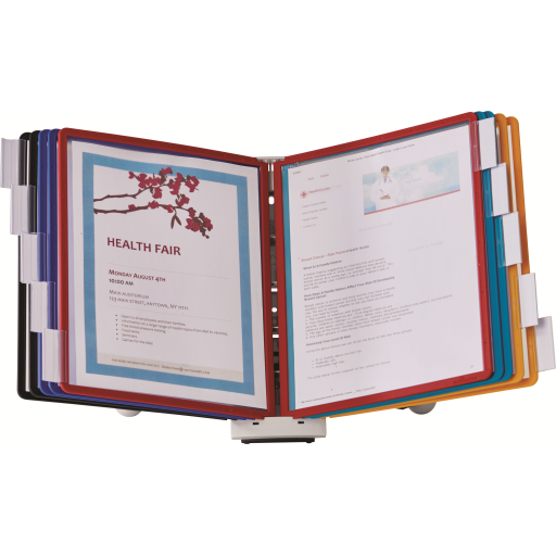 DURABLE Desktop Reference System, 10 Double-Sided Panels, Letter-Size, Assorted Colors, SHERPA Design (554200)