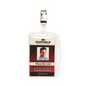 DURABLE Shell-Style ID Badge Holder with Strap Clip, Horizontal Or Vertical Orientation, 2-3/4" x 4", Clear, Pack of 25 (800519)