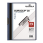 DURABLE Report Cover with DURACLIP, Letter-size, Holds Up to 30 Pages, Clear Cover/Dark Blue, 25 per Box (220307BX)