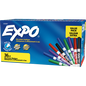 EXPO Dry Erase Markers, Low Odour Ink, Assorted Colours, Fine Tip, 36 Count