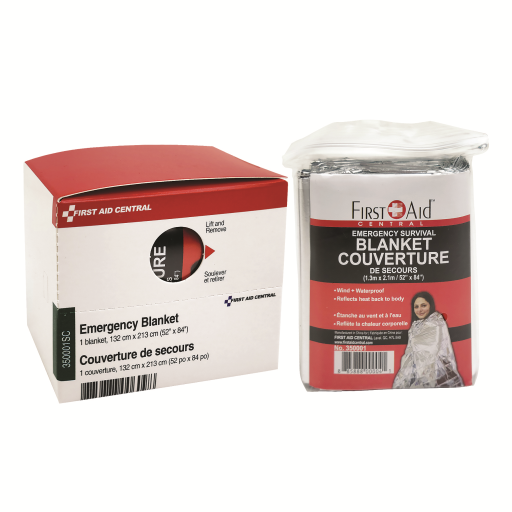 Emergency Mylar Blanket 1.3m x 2.1m (52" x 84"), 1 per Box