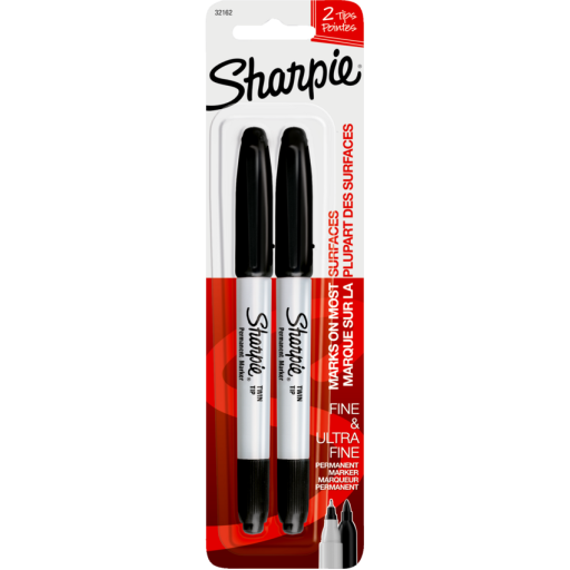 Sharpie Twin Tip Black, 2/CD