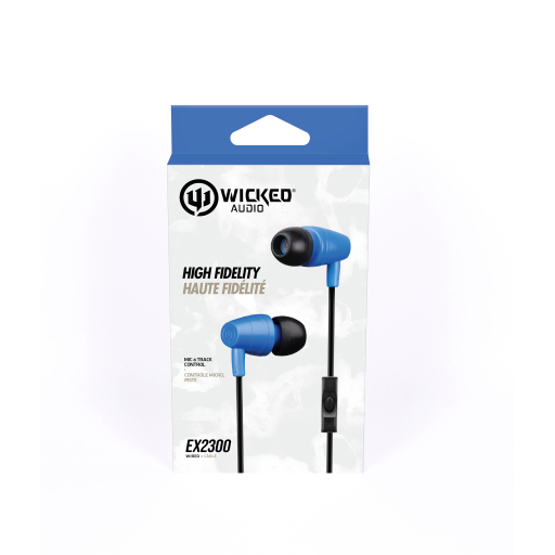 Wired Earbud w/ Mic, Blue, EX2300 Line