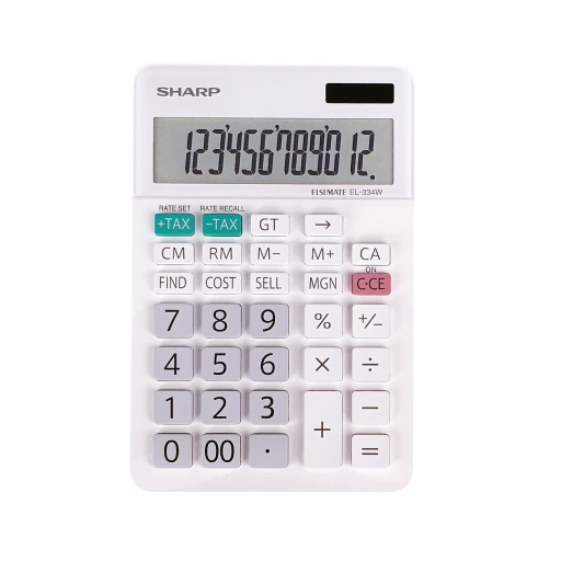 SHARP EL334W Twin Power XL 12-digit Display