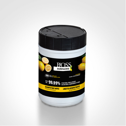 BiOSS | Lingettes d?sinfectantes pour surfaces - 200 - Parfum citron