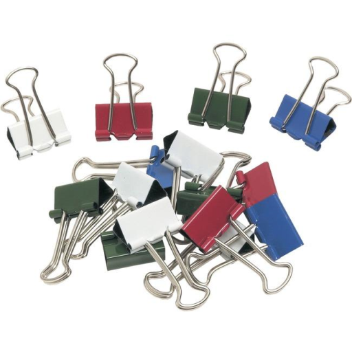 Fold Back Clips 19mm ? 3/4", Assorted Colors ? 25 Per Package / Pince-notes 19mm ? 3/4 po, couleurs assorties ? 25 par paquet