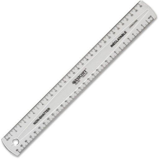 30cm Clear Non-Shatter Ruler / 
R?gle in?clatable transparente 30cm