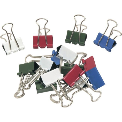 Fold Back Clips 19mm ? 3/4", Assorted Colors - 100 Per Box / Pince-notes 19mm ? 3/4 po, couleurs assorties - 100 par boite
