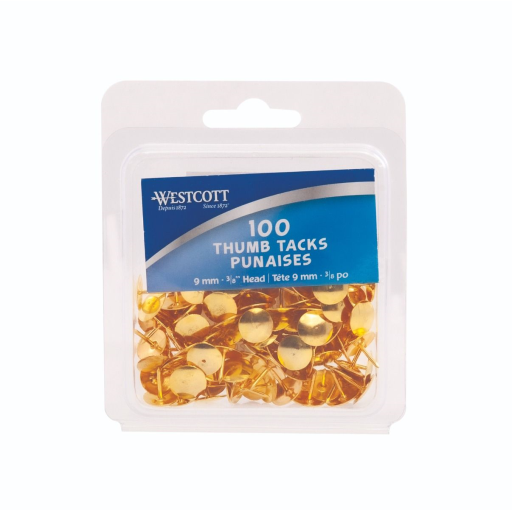 Brass Thumb Tacks 100/Clamshell / 
Punaises laitonn?es, 100 par coquille