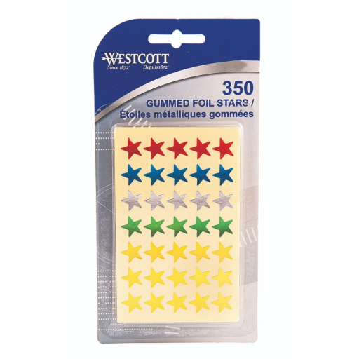 Assorted Coloured Stars, 350/Pkg. / 
?toiles couleurs assorties ? paquet de 350