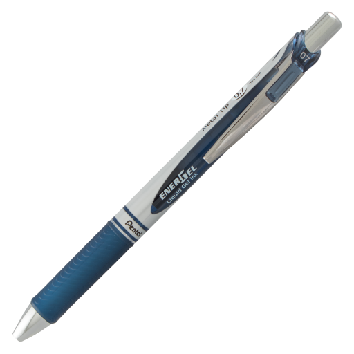 EnerGel Retractable Gel Roller, (0.7mm) Metal Tip, Navy Blue Ink