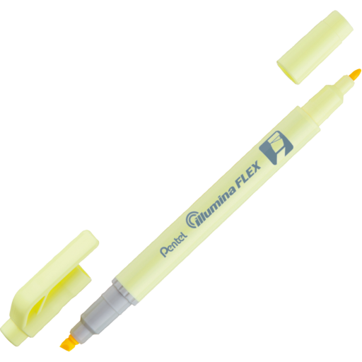 Illumina Flex Liquid Highlighter, Dual Tip - Chisel and Bullet, Pastel Yellow