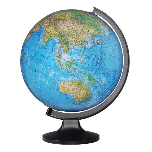 Copenhagen 12"/30Cm Diameter Blue Ocean Illuminated Desk Globe (French)