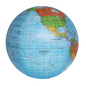 Inflatable Blue Ocean Globe 16"/40.5Cm Diameter Political (English)