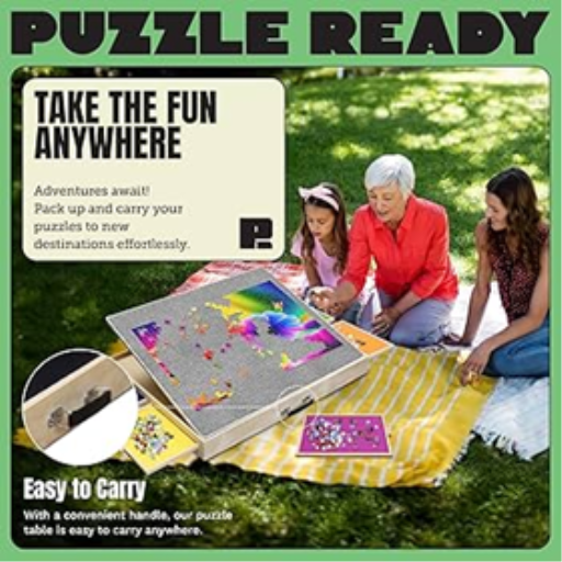 Tilting Puzzle Board with Drawers and Cover Mat - 1500-Piece Puzzle Space