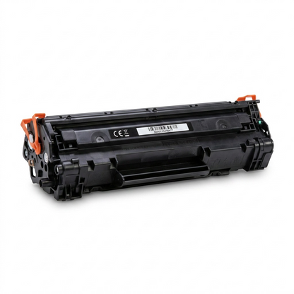 A crisp, centered ecommerce hero shot of a single black toner cartridge on a pure white background.