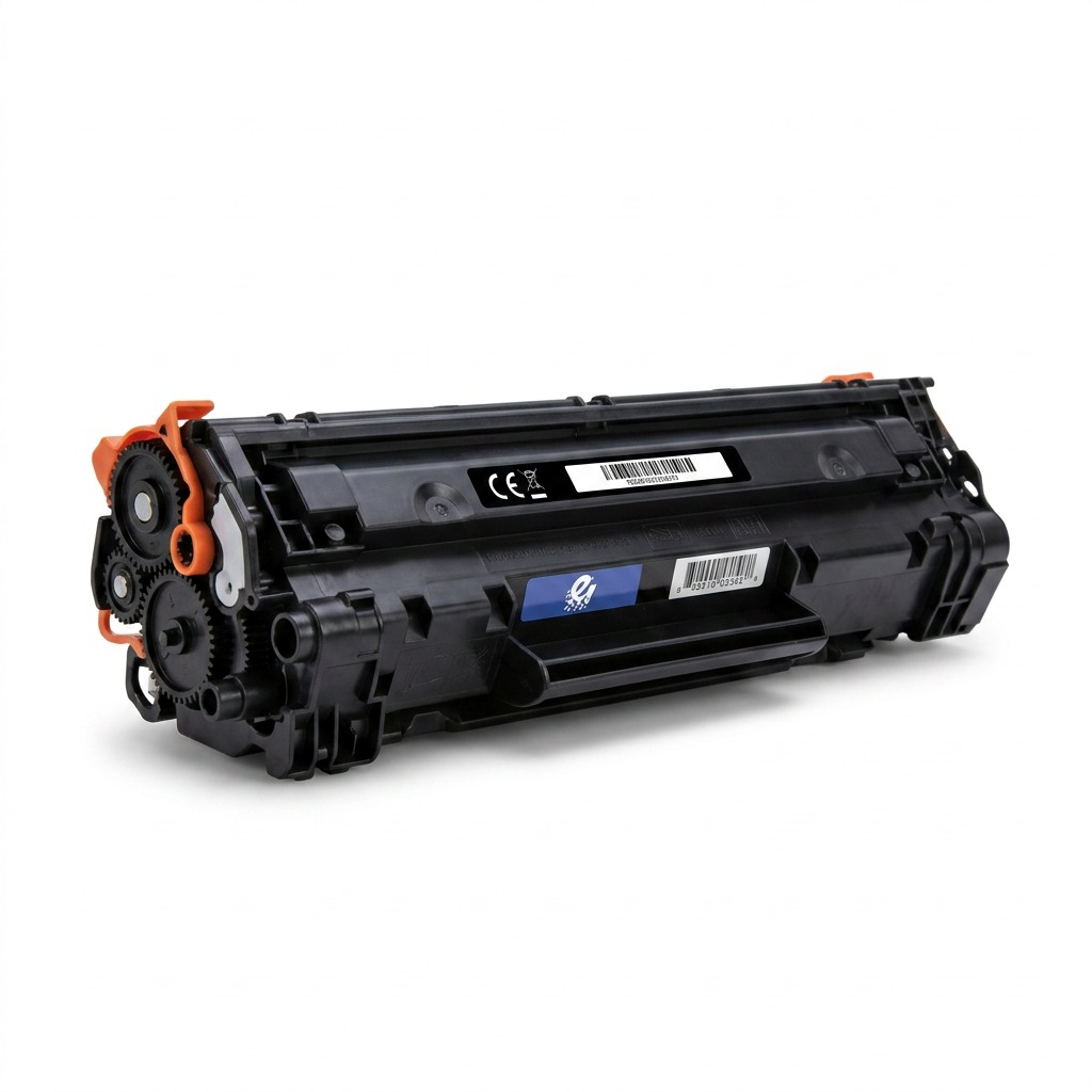 A high-resolution hero shot of a single Elevate Imaging Reman HP CE261A black toner cartridge against a pure white background.