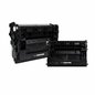 A high-resolution ecommerce hero shot of the black Elevate Imaging laser toner cartridge centered on a pure white background. The intricate details of its plastic structure and components are clearly visible.