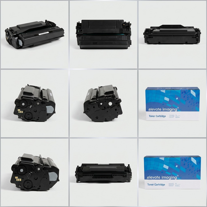 A 3x2 grid displaying the Elevate Imaging Compatible HP CF287X toner cartridge from six different angles on a neutral grey background.