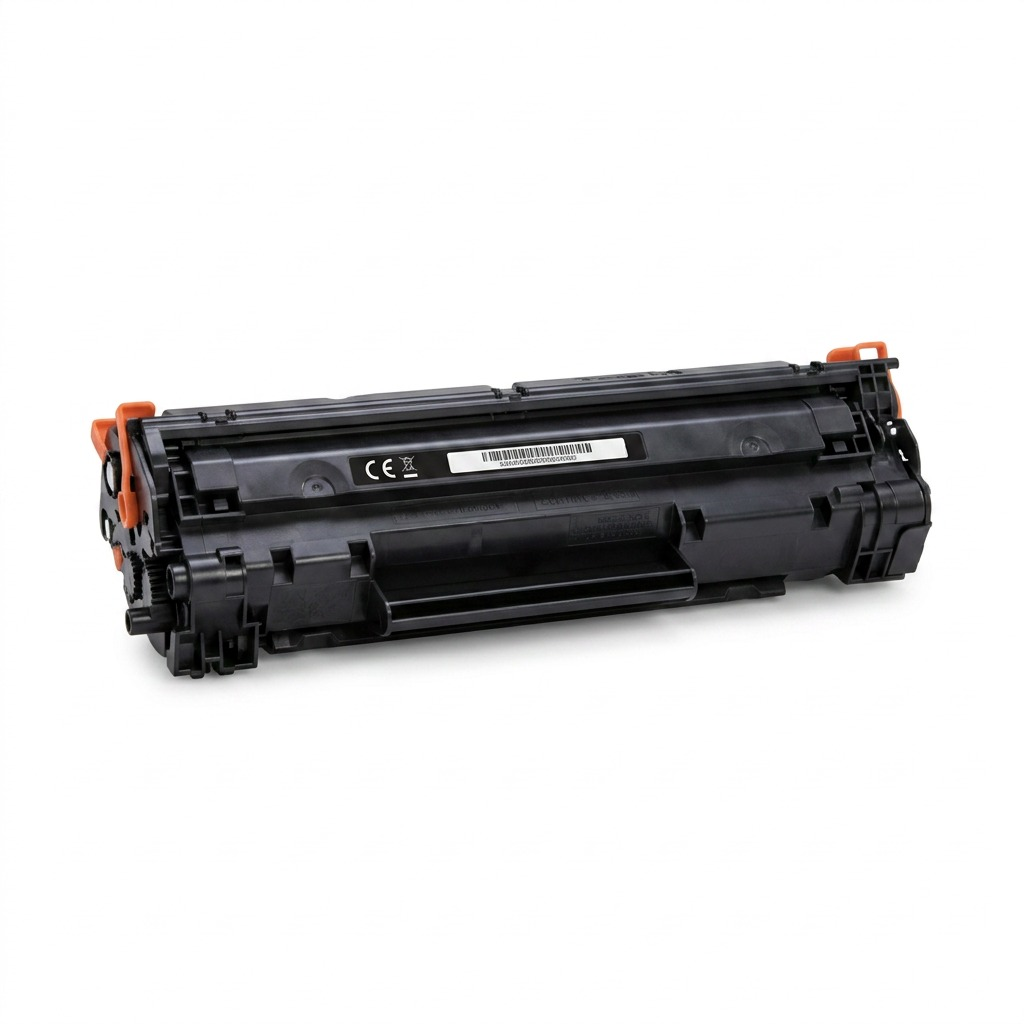 A pure high-resolution hero shot image of the black laser toner cartridge.