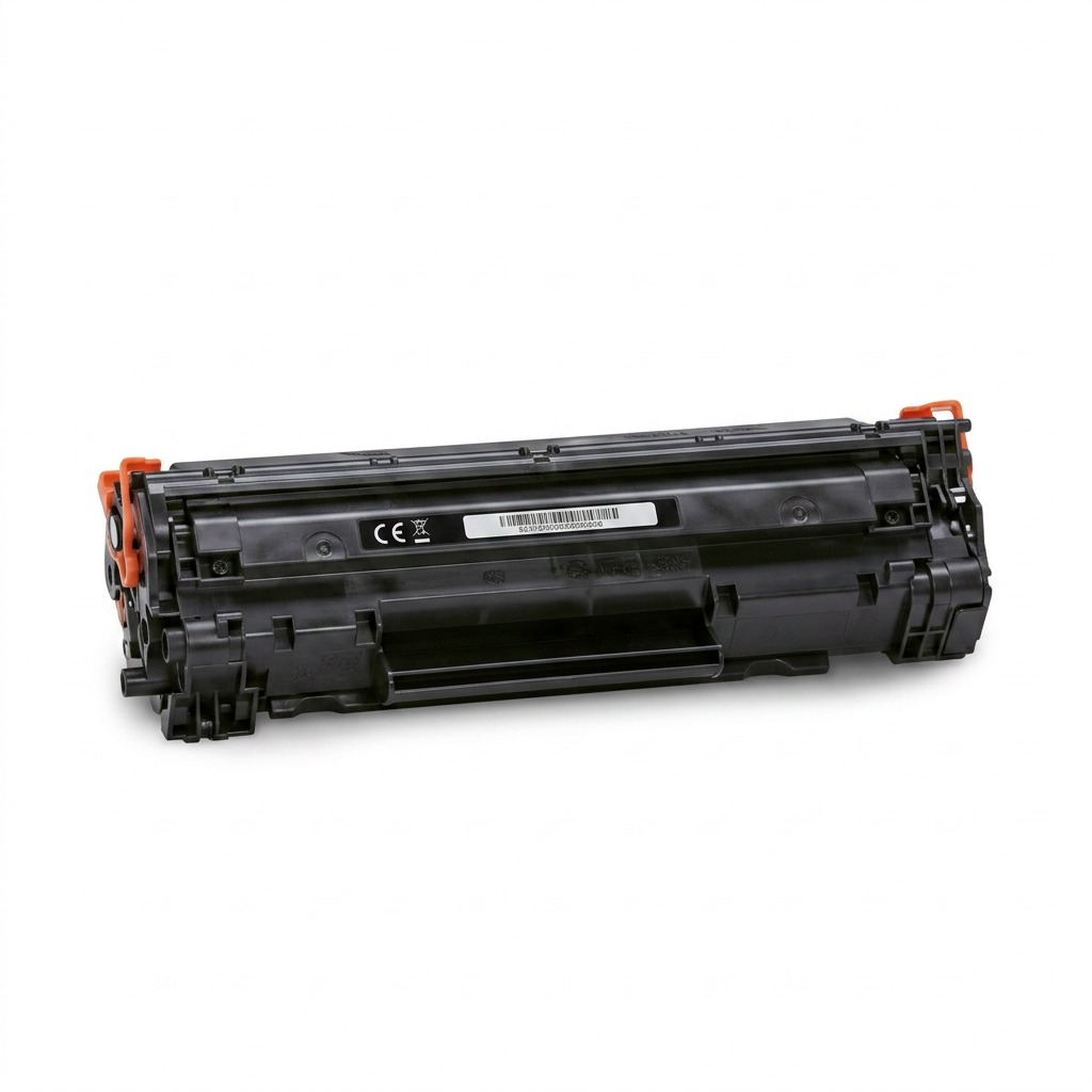 A pristine, high-resolution product photography shot of the black toner cartridge, ready for installation.
