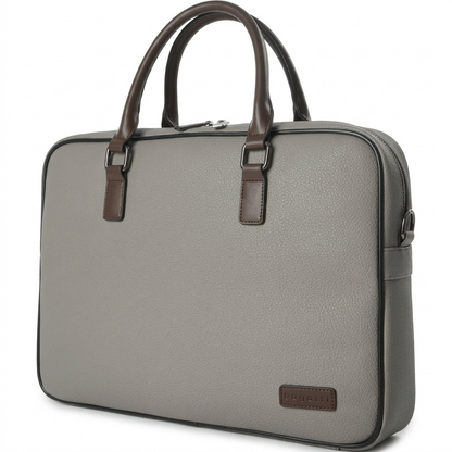 Bugatti Contrast EXB2161BU grey laptop briefcase in a clean, professional photo against a white background.