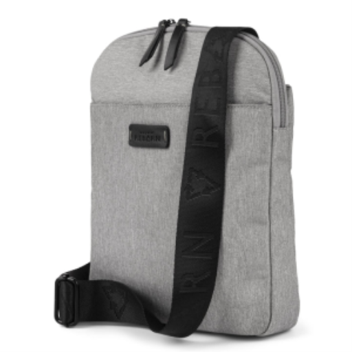 Bugatti Reborn Slim CBY2235BU Crossbody Bag – Sustainable 100% Recycled RPET Grey