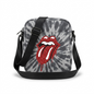 Bugatti Rolling Stones tie-dye crossbody bag with red splatter logo on a white background.