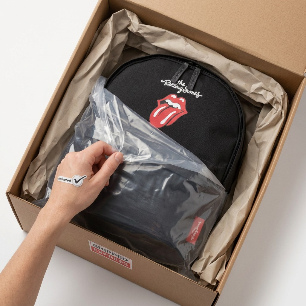 Bugatti BKP6020RS backpack partially inside its shipping box.