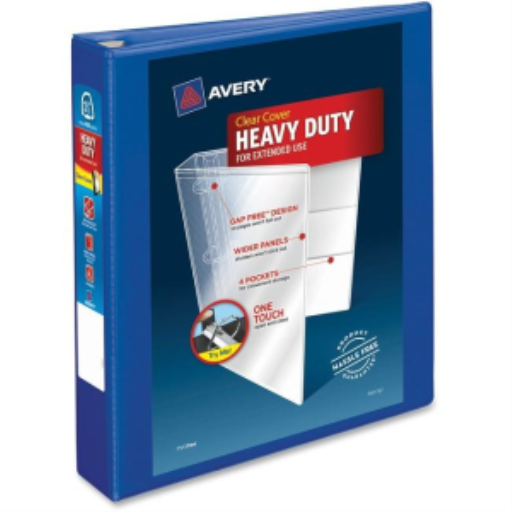 Avery View 1½" HD View Binder, Pacific Blue, Gap Free D-Ring, 400 sheet capacity (w/out consumer packaging)