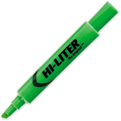 83504 HILITER DESK STYLE, 12/BOX, FLUORESCENT GREEN, INDIVI