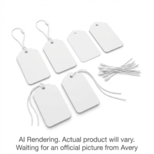 Avery Laser/Inkjet White Printable Tags w Strings, 2" x 1¼", 10 sheets/env, 180 tags/env