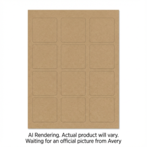 22486 SQUARE LABELS, KRAFT BROWN, 2" X 2" , 25 SHTS/ENV., 30