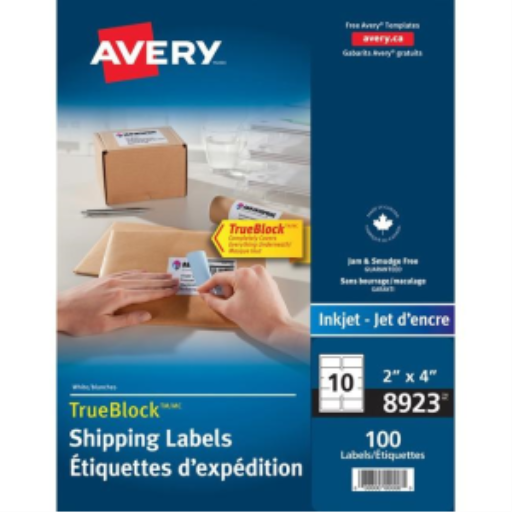 8923 WHITE, TRUEBLOCK, 4" X 2", PERMANENT,  10 SHEETS/ENV.,