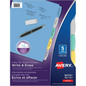 WRITEON DIVIDERS, 5 TAB, 1 SET, MULTICOLOUR DURABLE