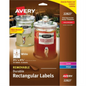 22827 WHITE DURABLE RECTANGULAR LABELS, 4 3/4" X 3 1/2", 8 S
