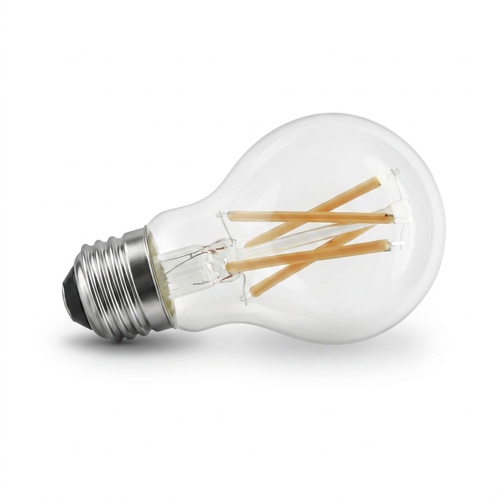 A pristine high-resolution shot of the SYLVANIA SMART+ WiFi LED Filament A19 bulb on a white background.