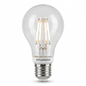 A high-resolution, centered flat lay photograph of a Sylvania Smart+ Wifi A21 bulb with a large silver screw base. The top glass is clear and shows complex internal filament structures. Set against a pure white background with soft, clean shadows.
