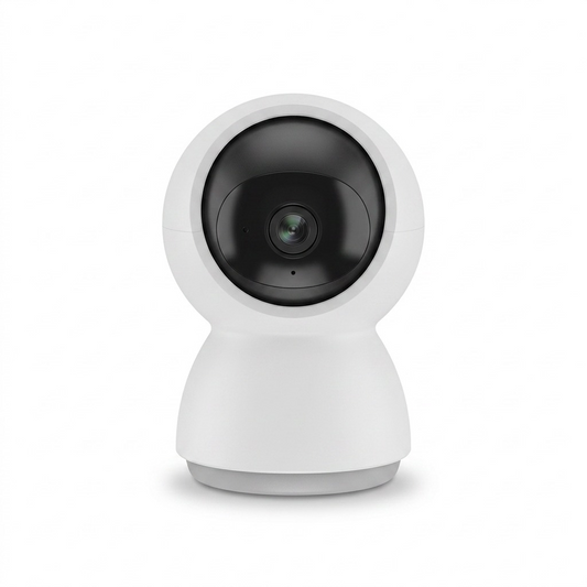 LEDVANCE SMART+ WiFi Indoor Pan & Tilt Camera on clear white background, hero shot, centered.