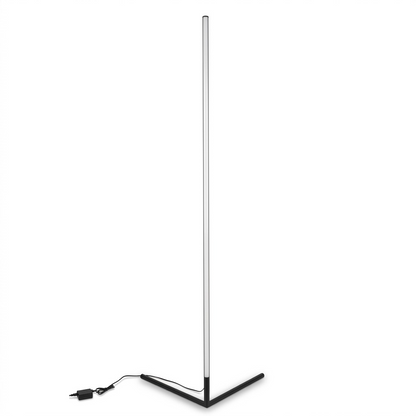 A high-resolution product shot of the LEDVANCE SMART+ WiFi Corner Lamp standing on its black base, brightly lit against a pure white background.