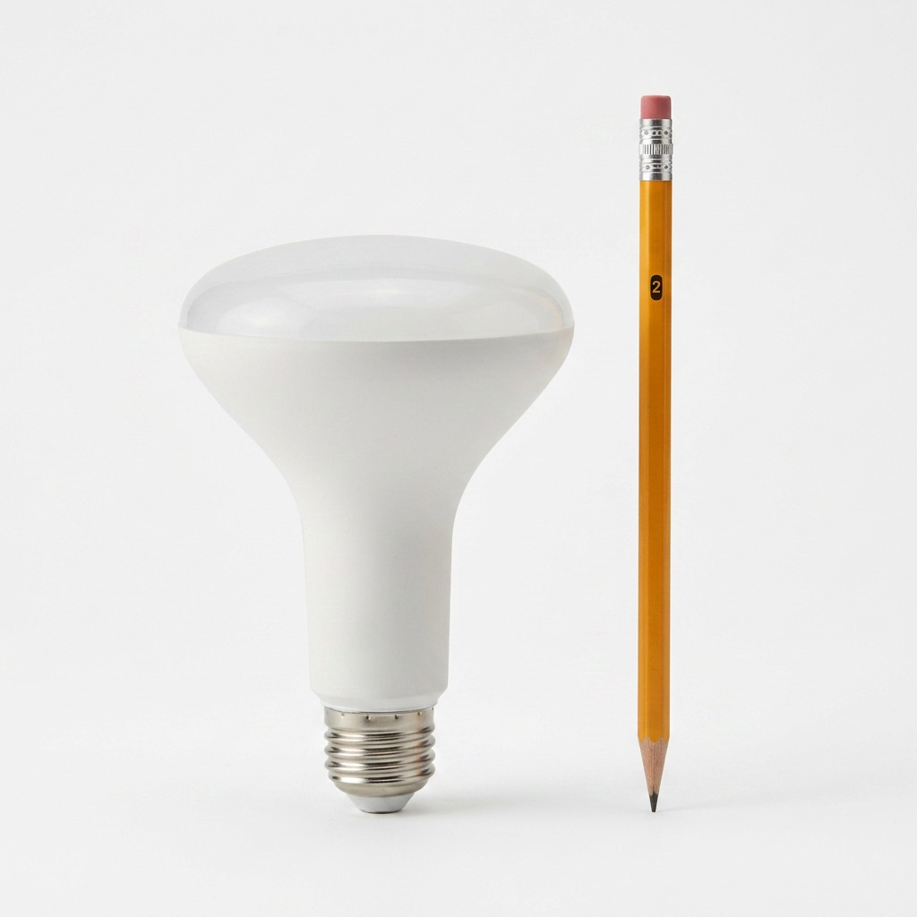 Scale reference photo for the LEDVANCE SMART+ WiFi Tunable White Lamp (MPN: 75804), shown with a pencil.