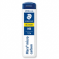 A high-resolution product shot of a single STAEDTLER Mars micro 0.3 HB 12x pencil lead container. The slender, white rectangular case has a blue cap, featuring a 'STAEDTLER' Mars head logo and text, '0.3 mm HB' in a yellow bar, '12x' and 'Mars micro carbon' text. Set vertically against a clean white background.