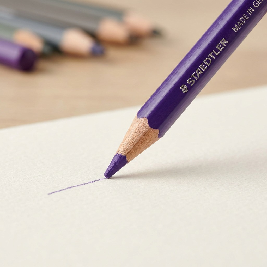 Macro photo detailing the 2.9mm colored pencil lead's smooth texture and round cross-section.