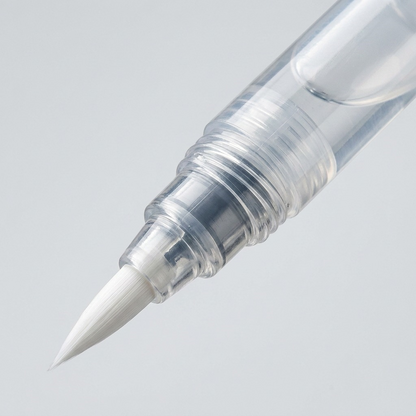 Macro view: STAEDTLER Water fillable brush tip, threads, and barrel.