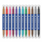 Pack of 12 multi-color STAEDTLER double-ended calligraphy markers.