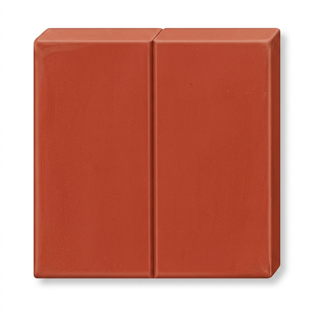 A pristine hero product photograph of the Staedtler Fimo Professional terracotta polymer clay, showing the central segment of the block from a front angle. The image is on a pure white background, with high-resolution details and a realistic look.