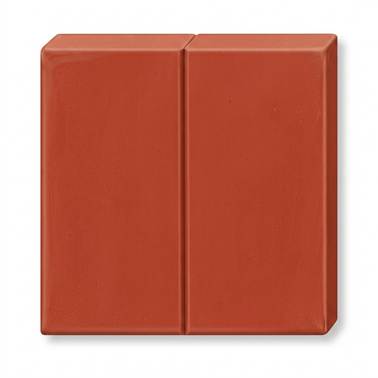A pristine hero product photograph of the Staedtler Fimo Professional terracotta polymer clay, showing the central segment of the block from a front angle. The image is on a pure white background, with high-resolution details and a realistic look.