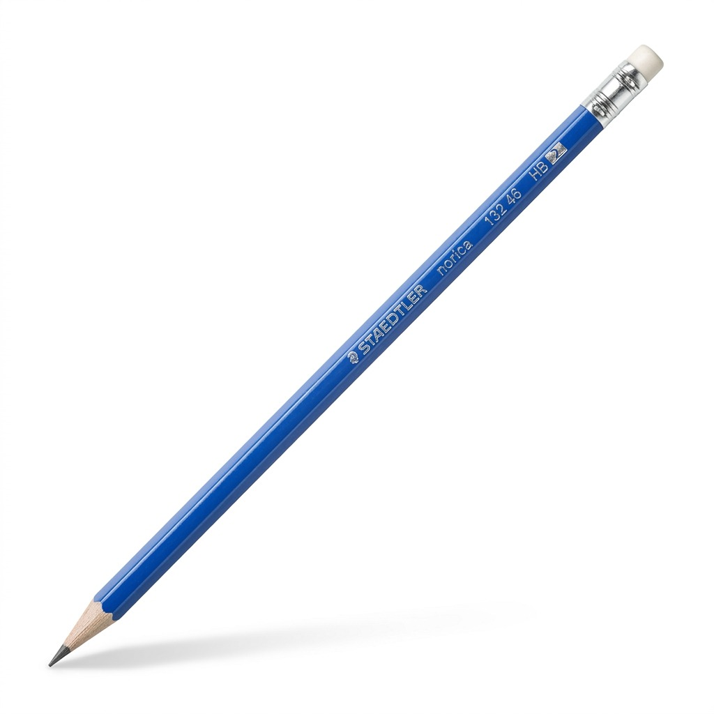 A high-resolution, centered view of the blue STAEDTLER Norica HB pencil on a pure white background.